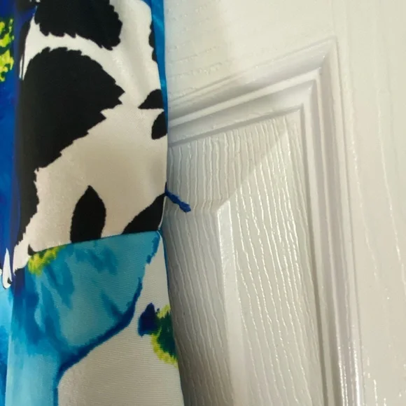 Sleeveless AB Studio Blue Floral Dress - Picture 13 of 16